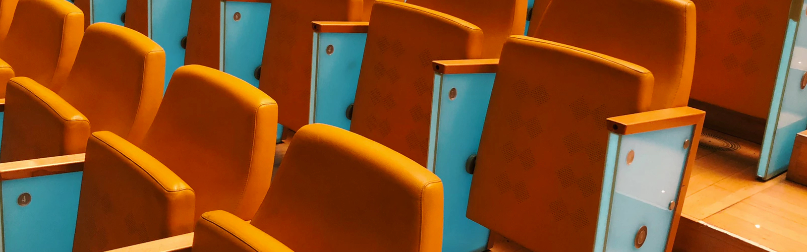 Empty seats in an arena or theatre